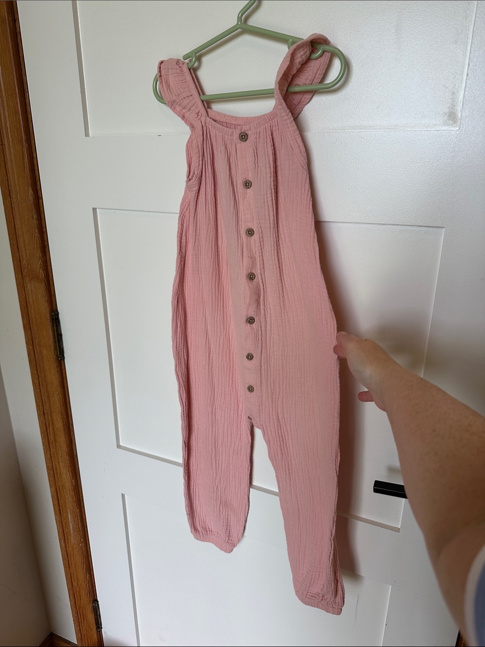 George Pink Sleeveless Button-Front Kids One-Piece Romper